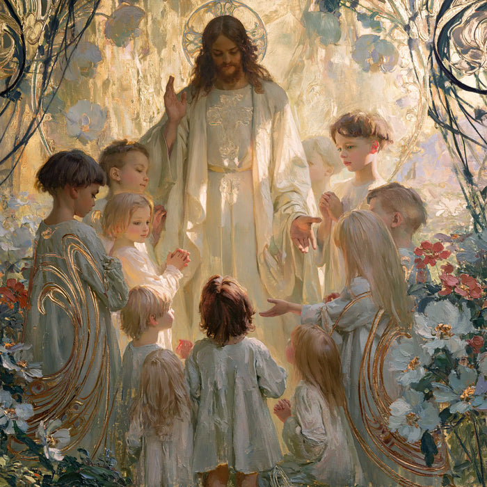 Jesus and the Children — The Garden of Turquoise Robes