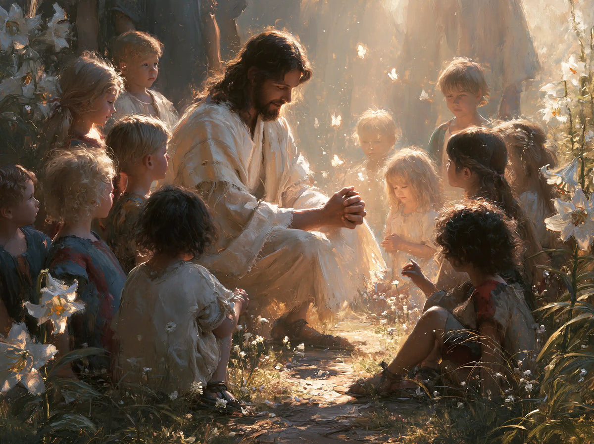 Jesus and the Children — Joined Hands beneath the Woodland Ray