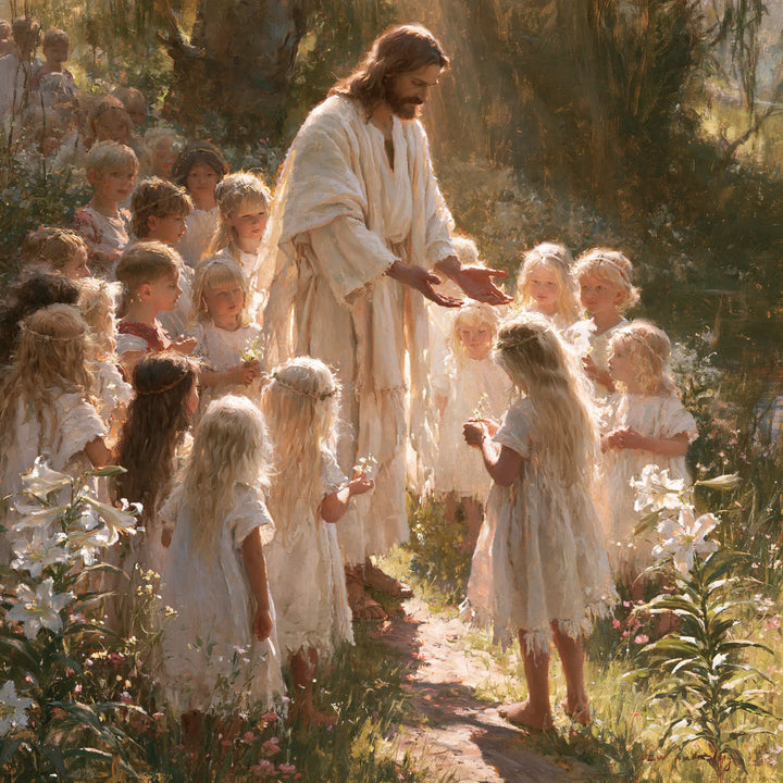 Jesus and the Children - Symbolist · Square n° 5