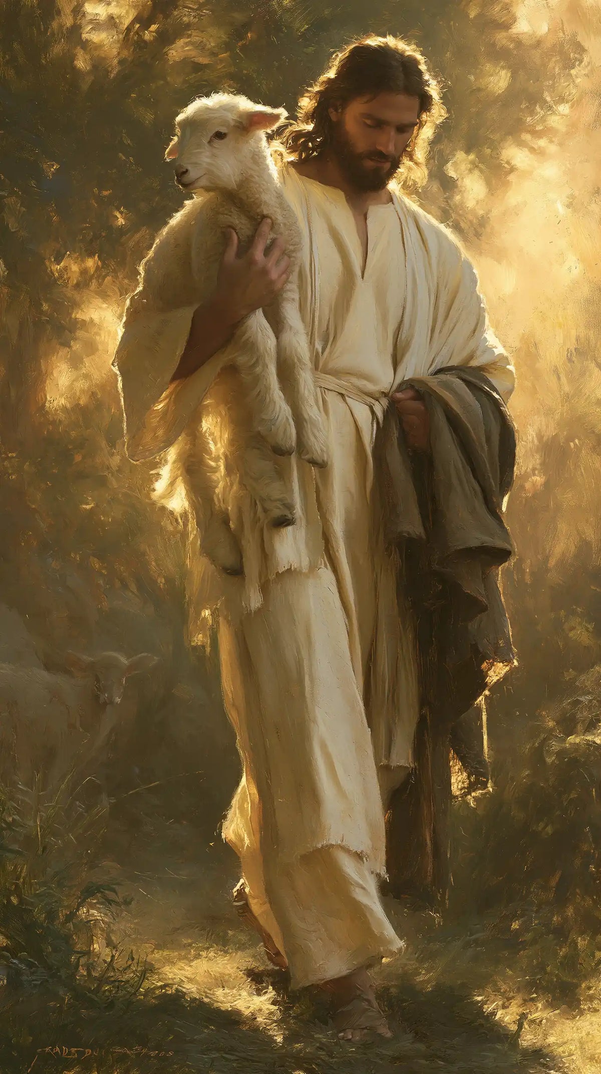Jesus and the Lamb — Walking Through Woodland Gleams
