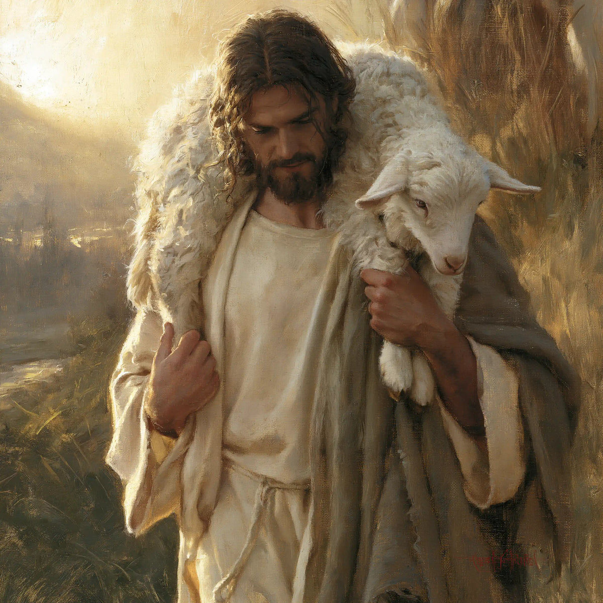 Jesus and the Lamb — The Gentle Weight Upon the Shoulders