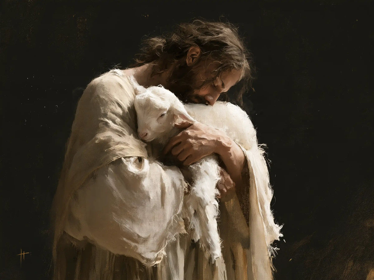 Jesus and the Lamb — The Cheek Hidden in Whiteness
