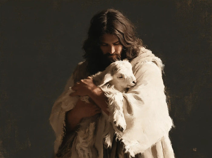 Jesus and the Lamb — Refuge in the Great Pale Sleeve