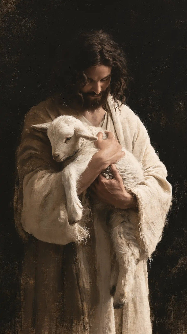Jesus and the Lamb — Rest in the Crook of the Raised Arm