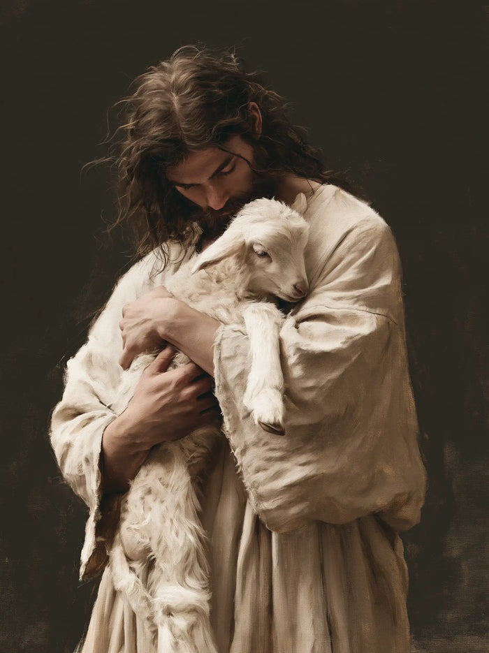 Jesus and the Lamb — The Cheek Sheltered by Linen