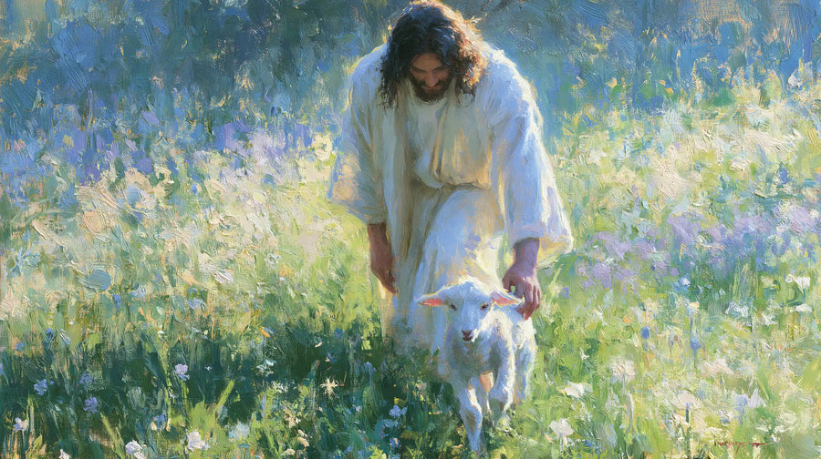 Jesus and the Lamb - Impressionist · Landscape n° 11