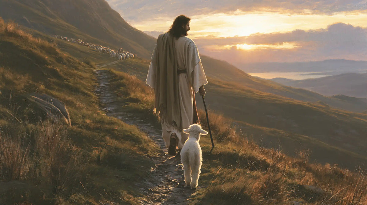 Jesus and the Lamb - Jesus Guiding the Lamb · Landscape n° 8