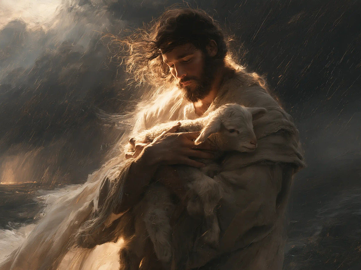Jesus and the Lamb — A Cradle of Windblown Folds