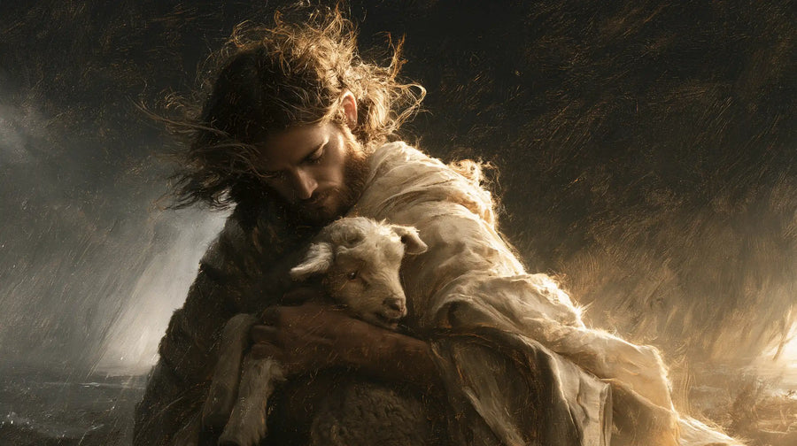 Jesus and the Lamb - Jesus Protecting the Lamb · Landscape n° 9
