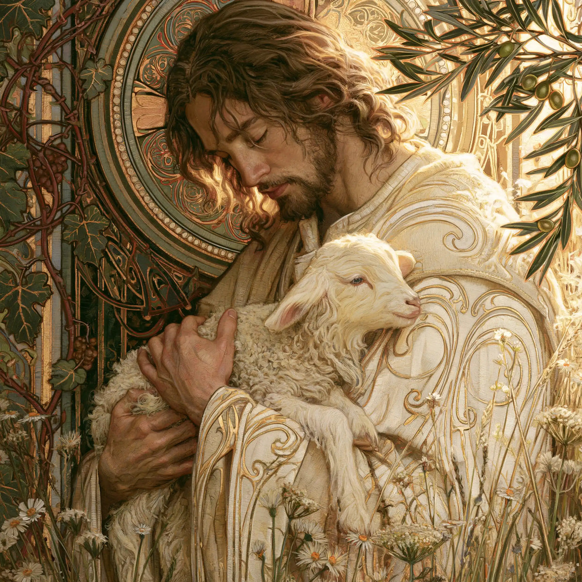 Jesus and the Lamb — The Prayer of Golden Lines