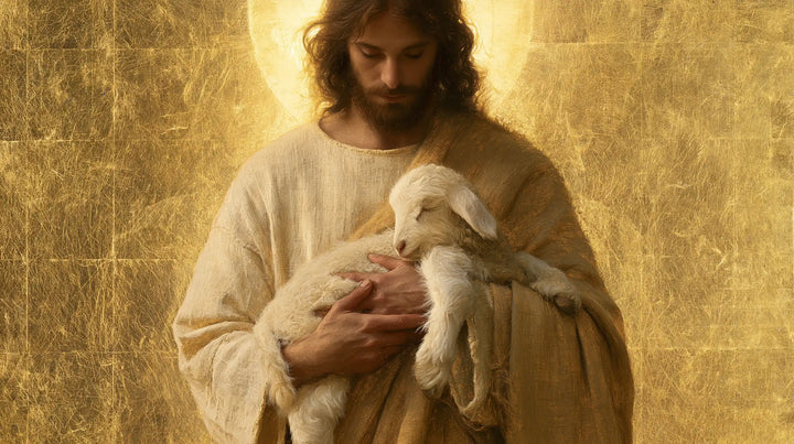 Jesus and the Lamb - Sacred Gold · Landscape n° 14
