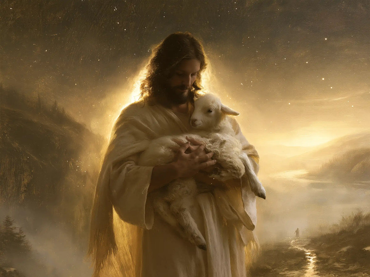 Jesus and the Lamb — Tenderness Along the Golden Water