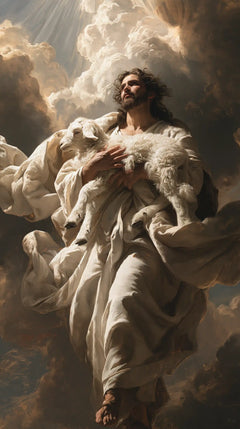 Jesus and the Lamb — The Walk Beneath Ivory Clouds