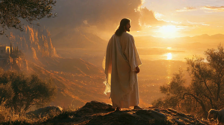 Jesus at Sunset — Glory by the Cliffs