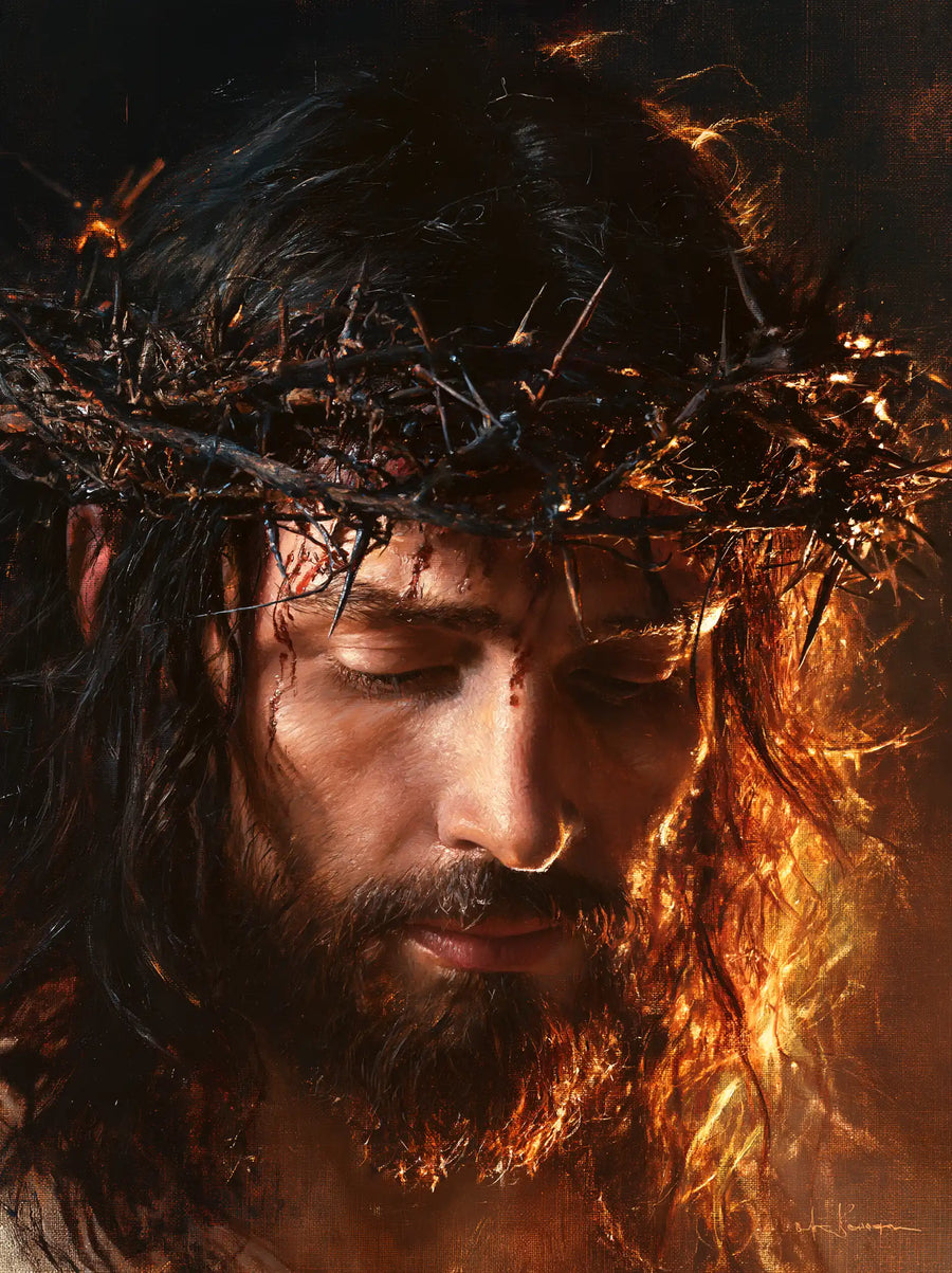Jesus Crowned with Thorns — Hair at the Edge of Fire