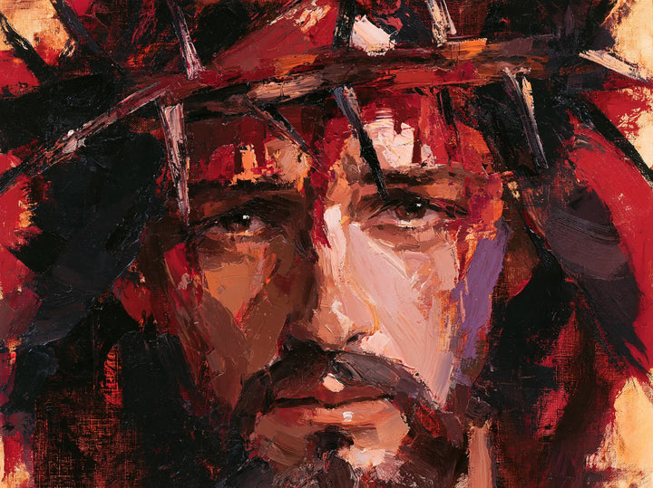 Jesus Crowned with Thorns — Red Shards of Presence