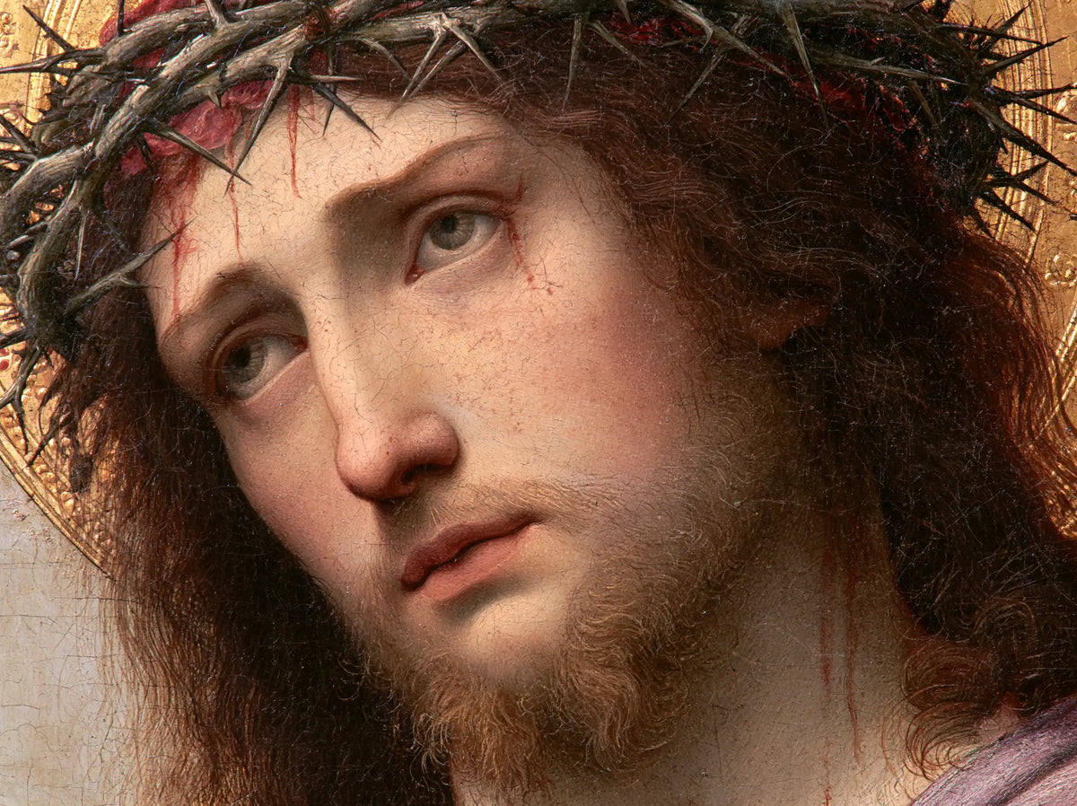 Jesus Crowned with Thorns — The Pale Gaze beneath the Slanting Crown