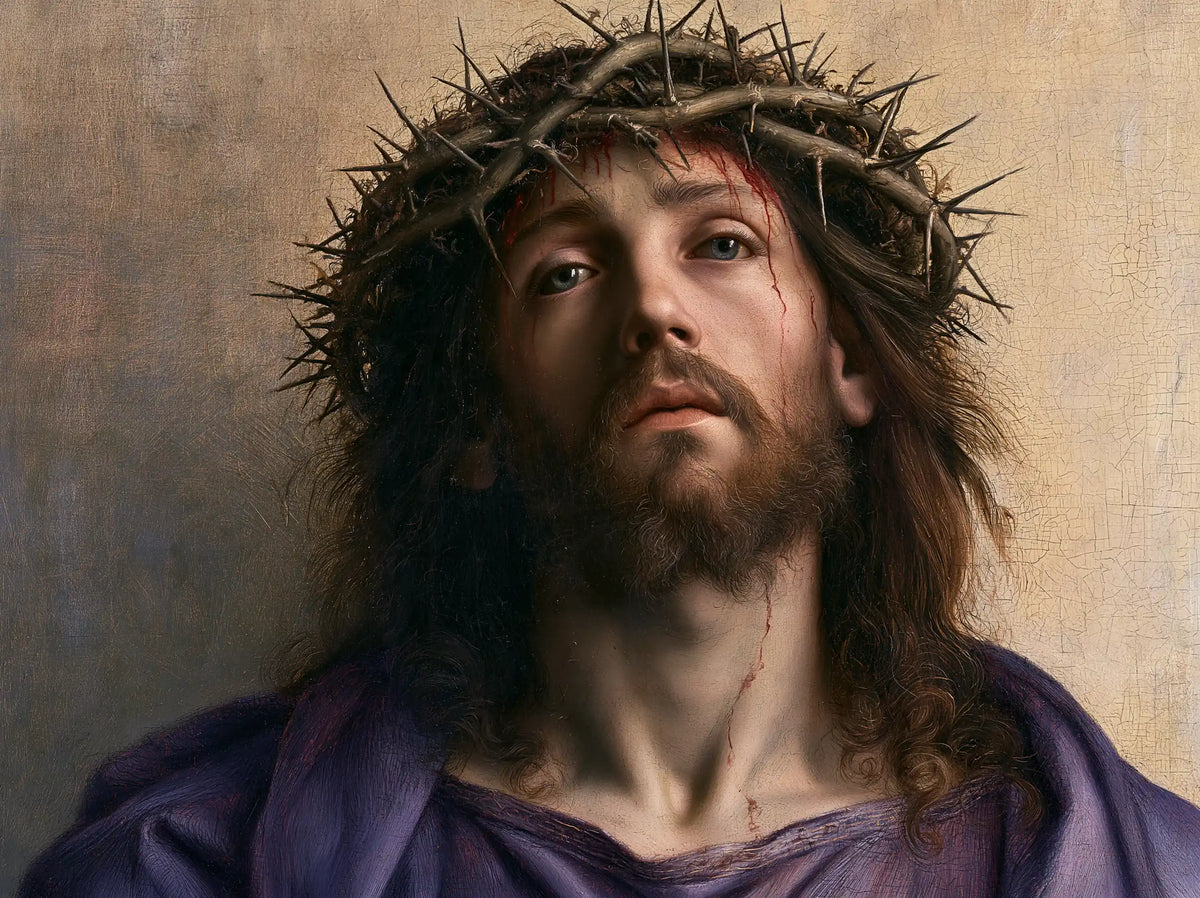 Jesus Crowned with Thorns — The Neck Offered to the Grey Sky