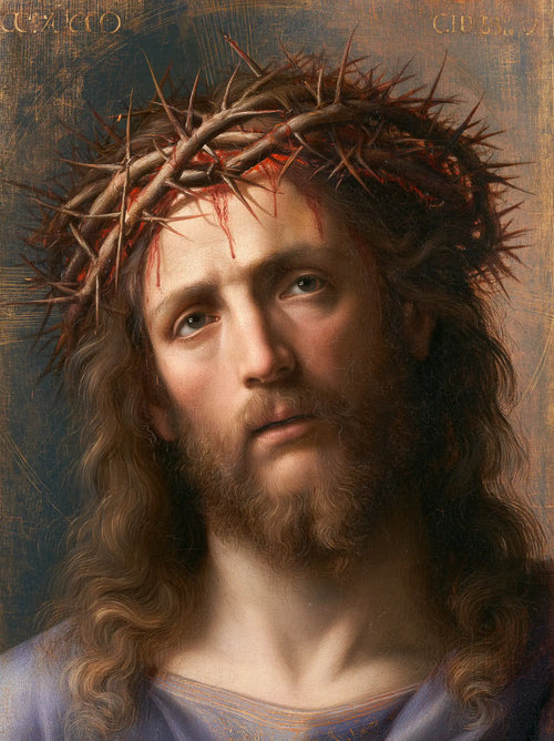 Jesus crowned with thorns in Florentine Renaissance style in Florentine Renaissance style, portrait Christian artwork no. 11