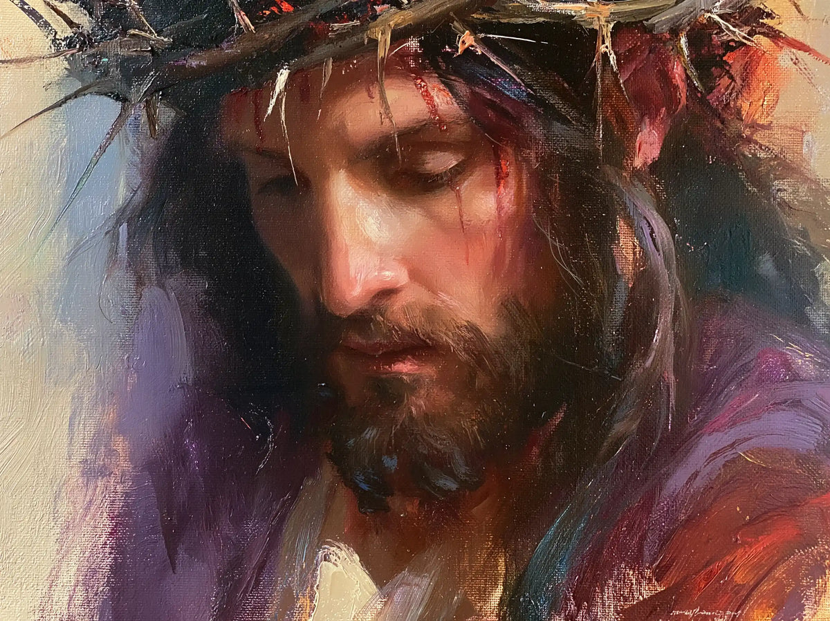 Jesus Crowned with Thorns — The Closed Eyelid beside Red