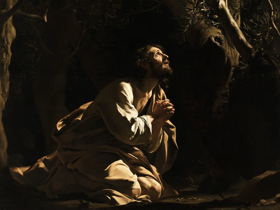 Jesus in Gethsemane - Caravaggio Tenebrism · Landscape n° 4