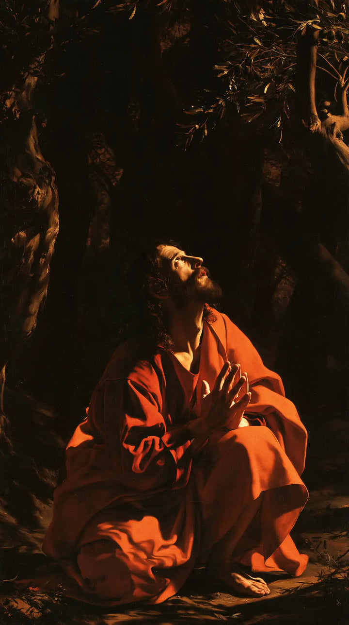 Jesus in Gethsemane - Caravaggio Tenebrism · Portrait n° 7