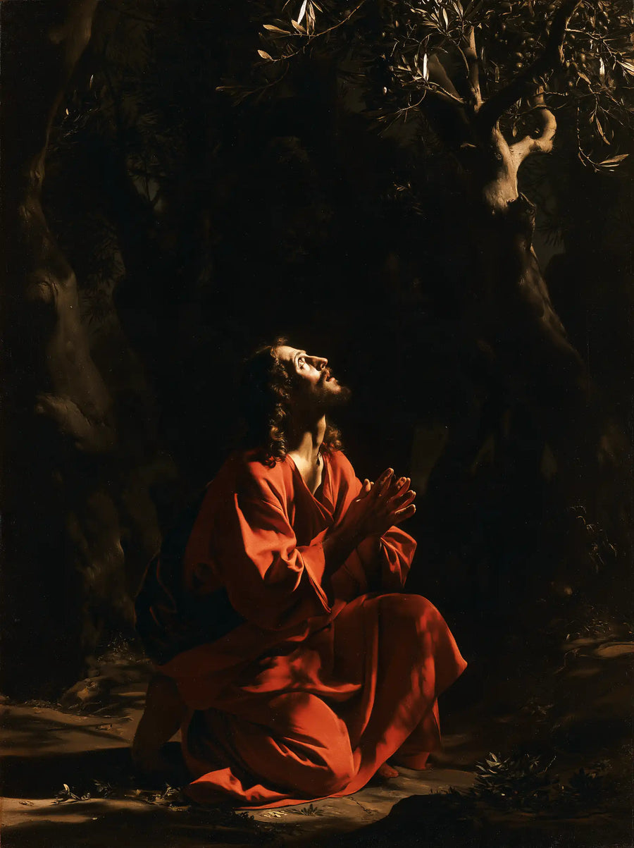 Jesus in Gethsemane - Caravaggio Tenebrism · Portrait n° 12