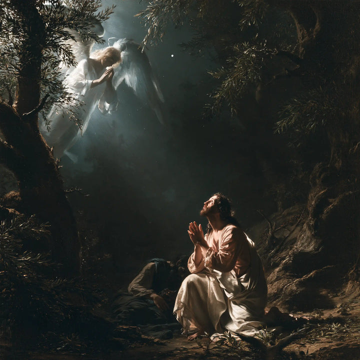 Jesus in Gethsemane — The Angel at the Edge of Shadows