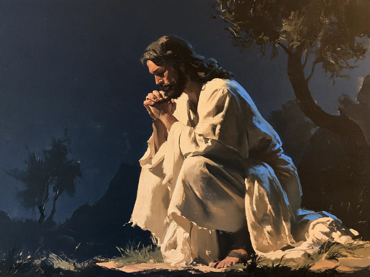 Jesus in Gethsemane — The Bowed Brow in the Blue Hour