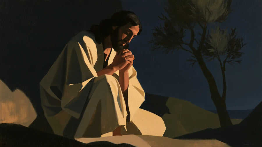Jesus in Gethsemane — Reverence in Pure Lines