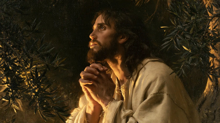 Jesus in Gethsemane — Waiting in Interlaced Hands