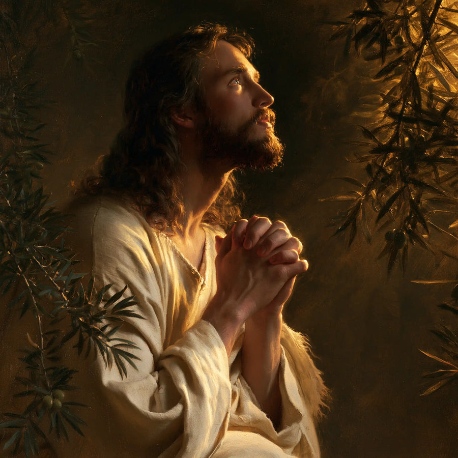 Jesus in Gethsemane - Devotional Portrait of Jesus in Gethsemane · Square n° 4