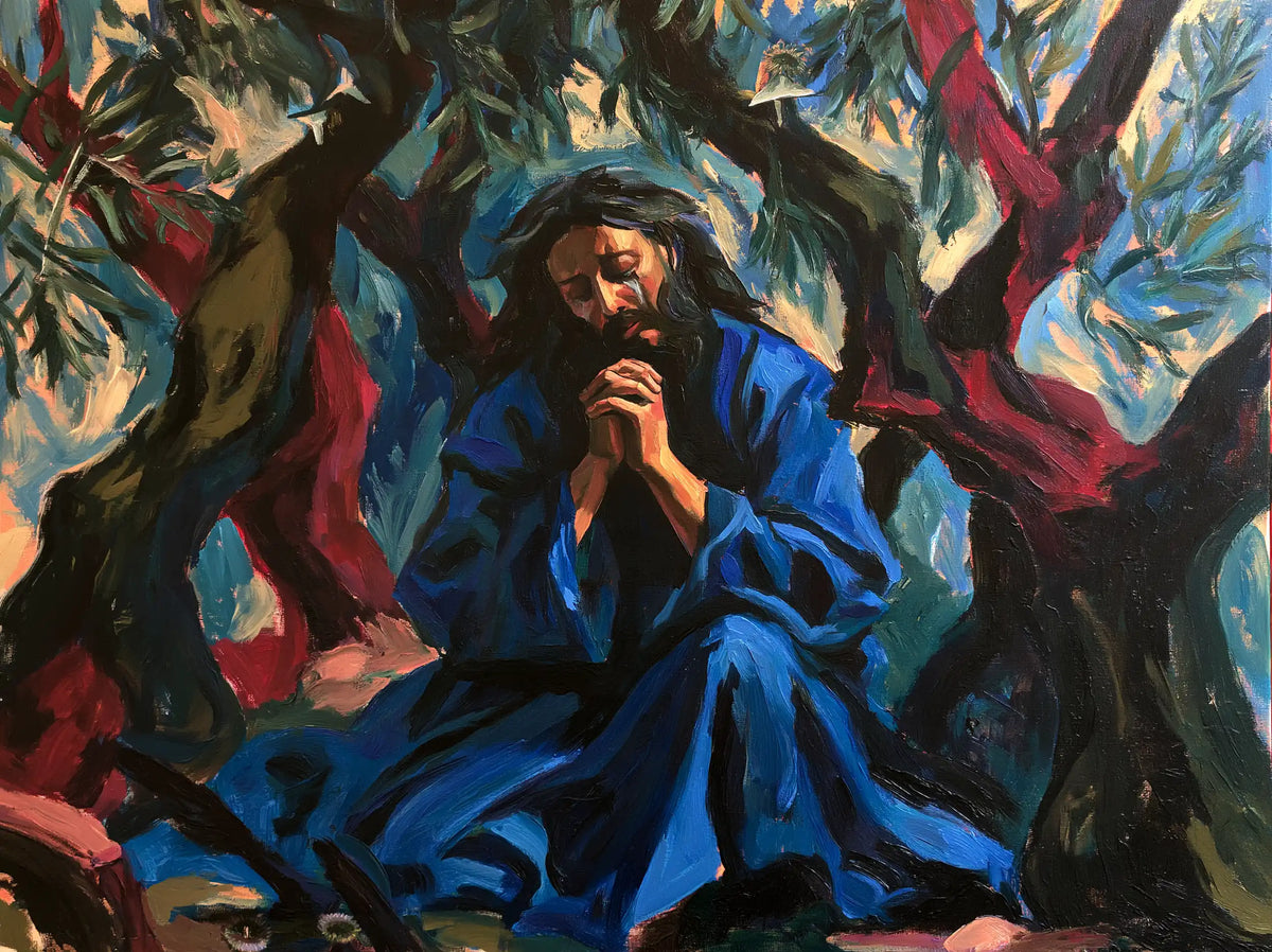 Jesus in Gethsemane — The Ardent Blue of Reverence