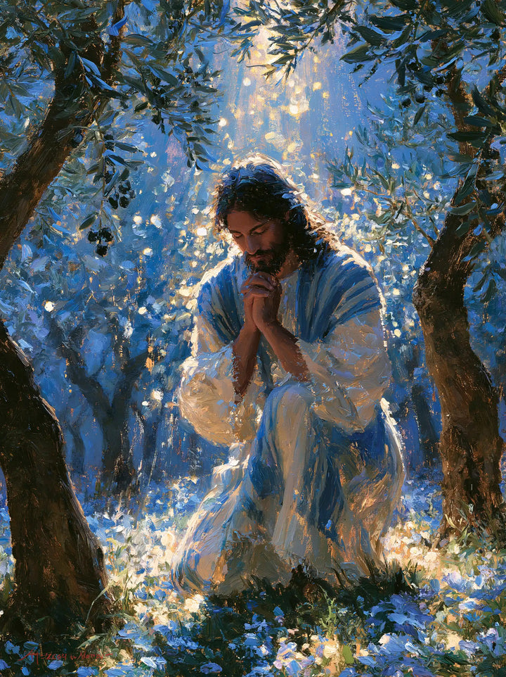 Jesus in Gethsemane — Prayer among Golden Sparks
