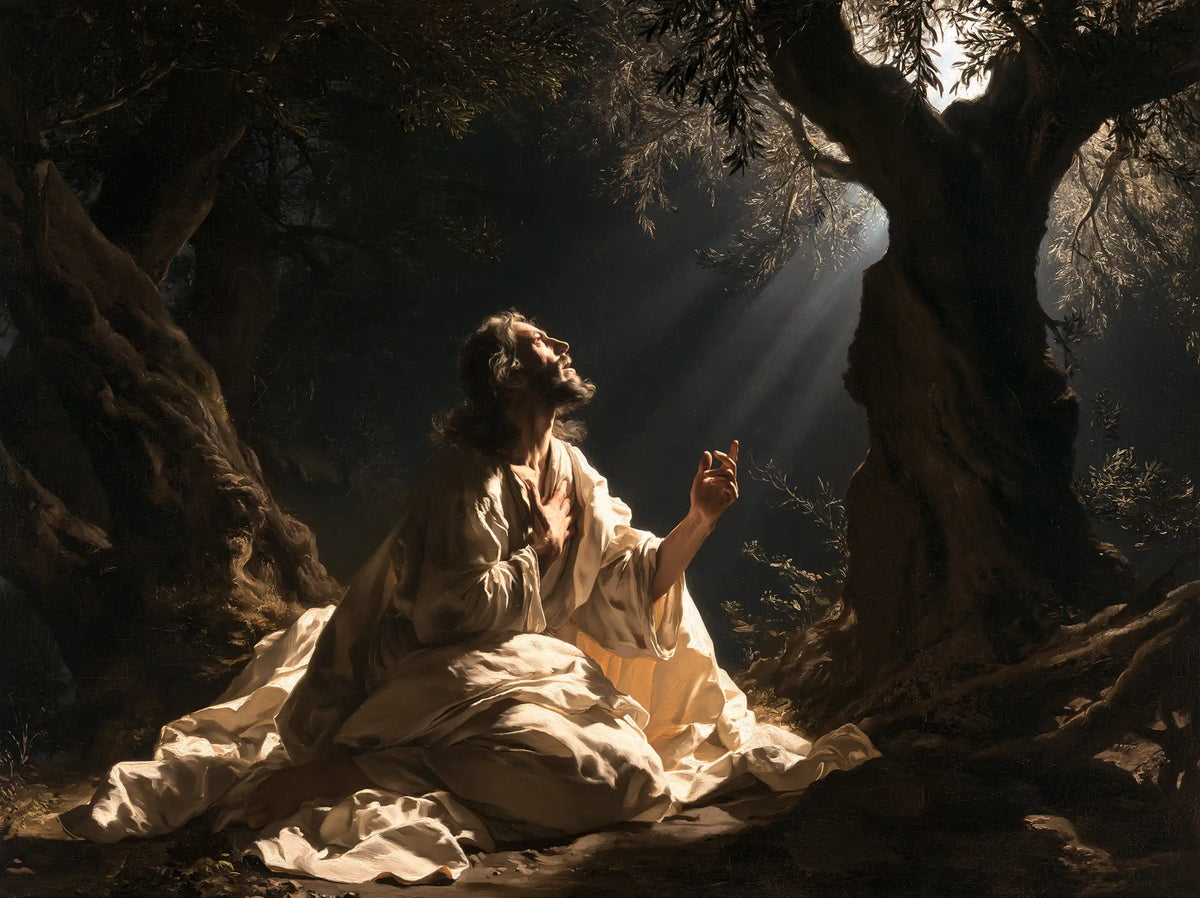 Jesus in Gethsemane — The Open Hand toward the Heavenly Ray