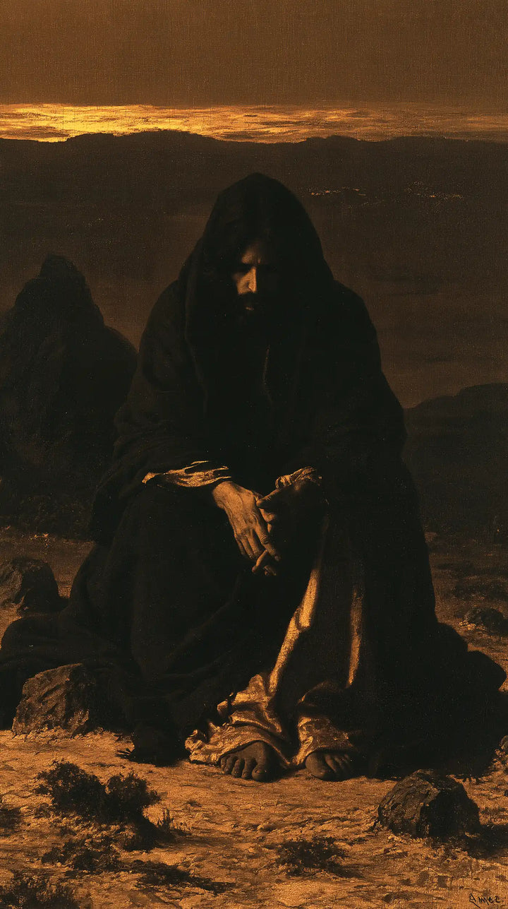 Jesus in the Desert - Black and Gold · Portrait n° 3