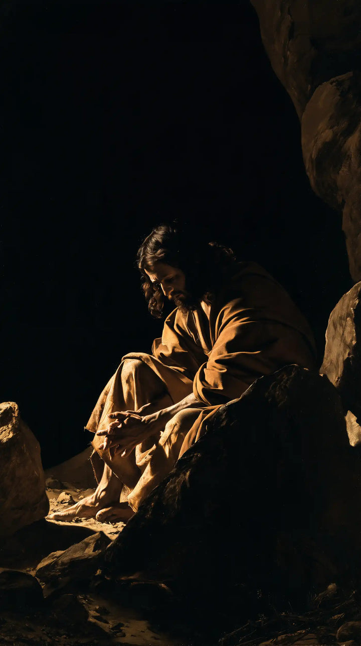 Jesus in the Desert - Caravaggio Tenebrism · Portrait n° 9