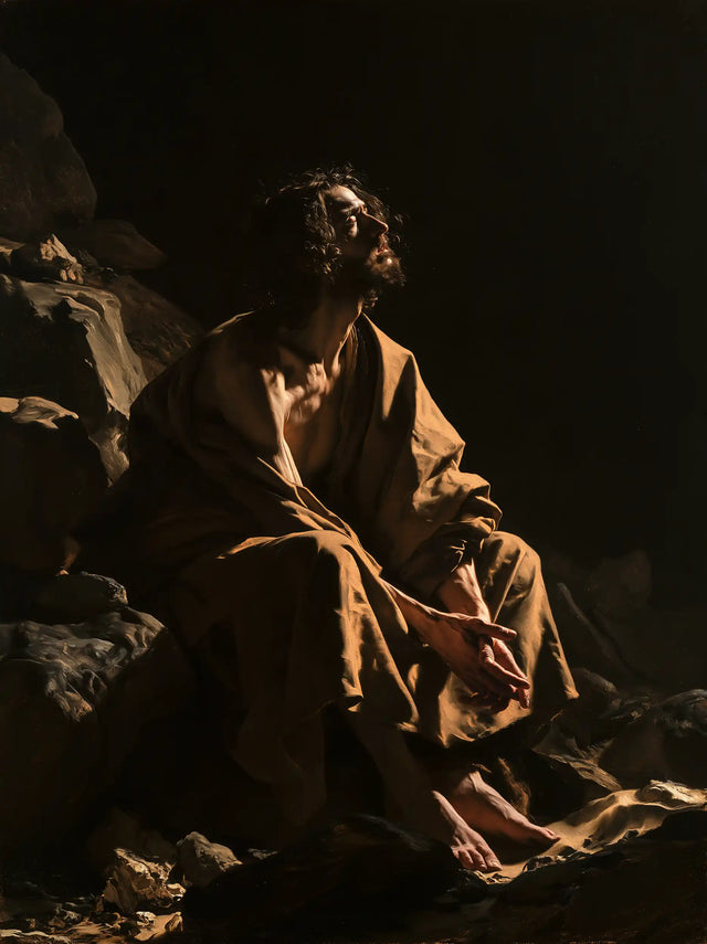 Jesus in the Desert - Caravaggio Tenebrism · Portrait n° 18