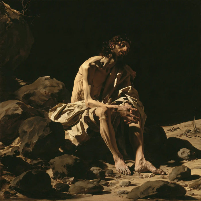 Jesus in the Desert — Rest Among Scattered Stones