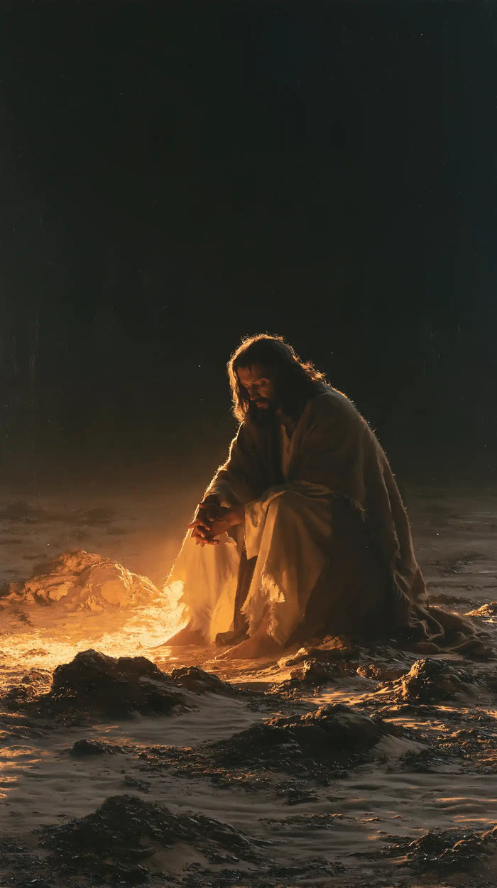 Jesus in the Desert — The Watcher at the Edge of the Glimmer