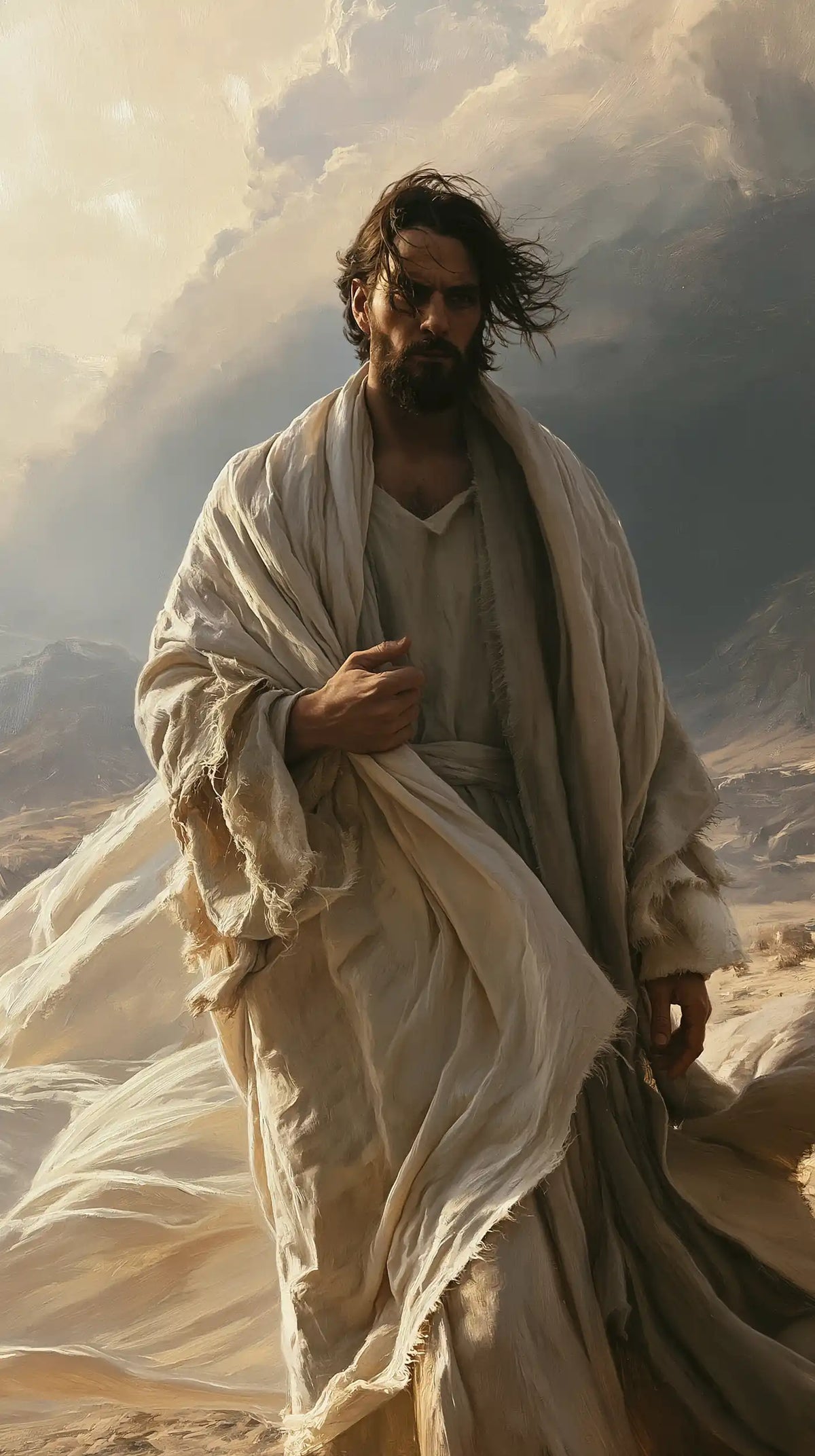 Jesus in the Desert — The Hand Resting in the Light