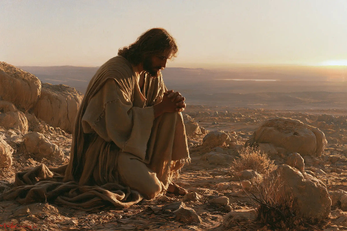 Jesus in the Desert — Prayer in Amber Softness