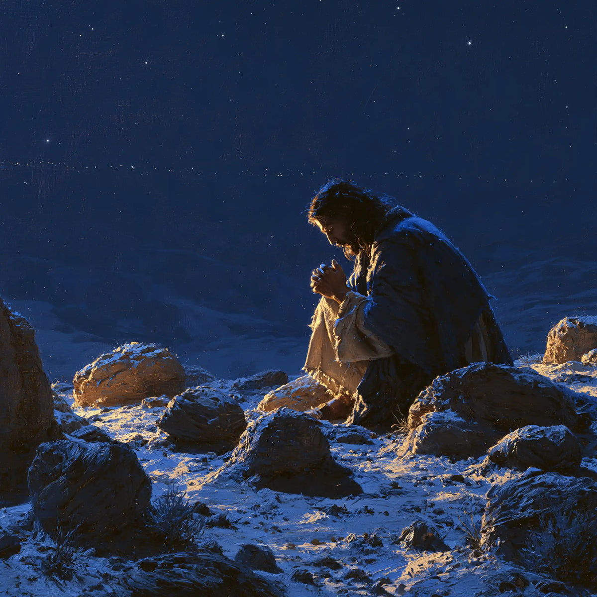 Jesus in the Desert — The Vigil upon Moon-Coloured Earth