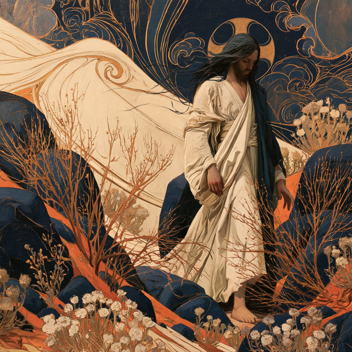 Jesus in the Desert — Walking among Fiery Branches