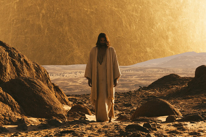 Jesus in the Desert — The Stony Path beneath the Still Gold
