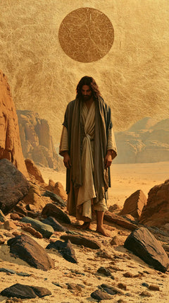 Jesus in the Desert — The Walker beneath the Ochre Seal