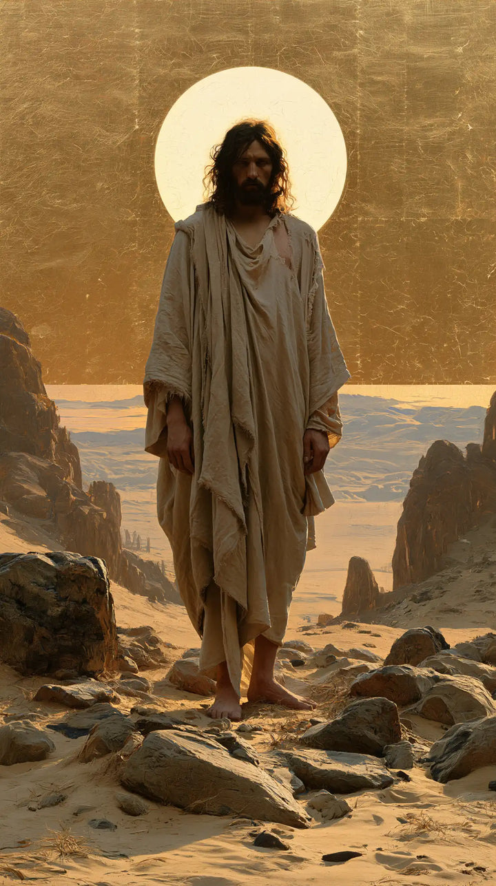 Jesus in the Desert — The Grey Robe beneath the White Circle