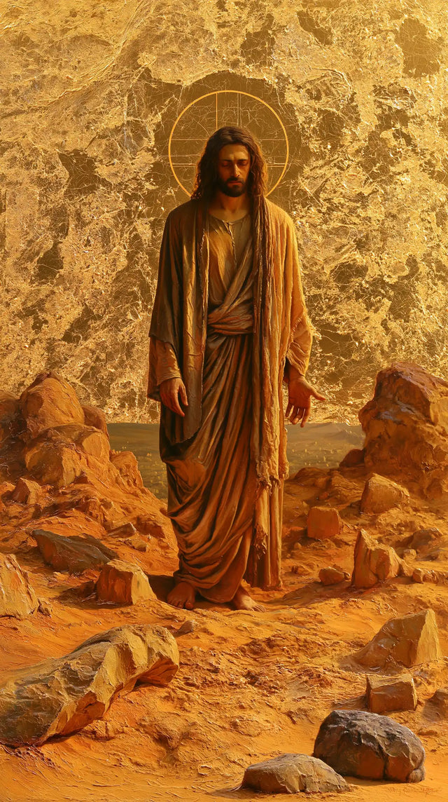 Jesus in the Desert — Silence within Copper Folds