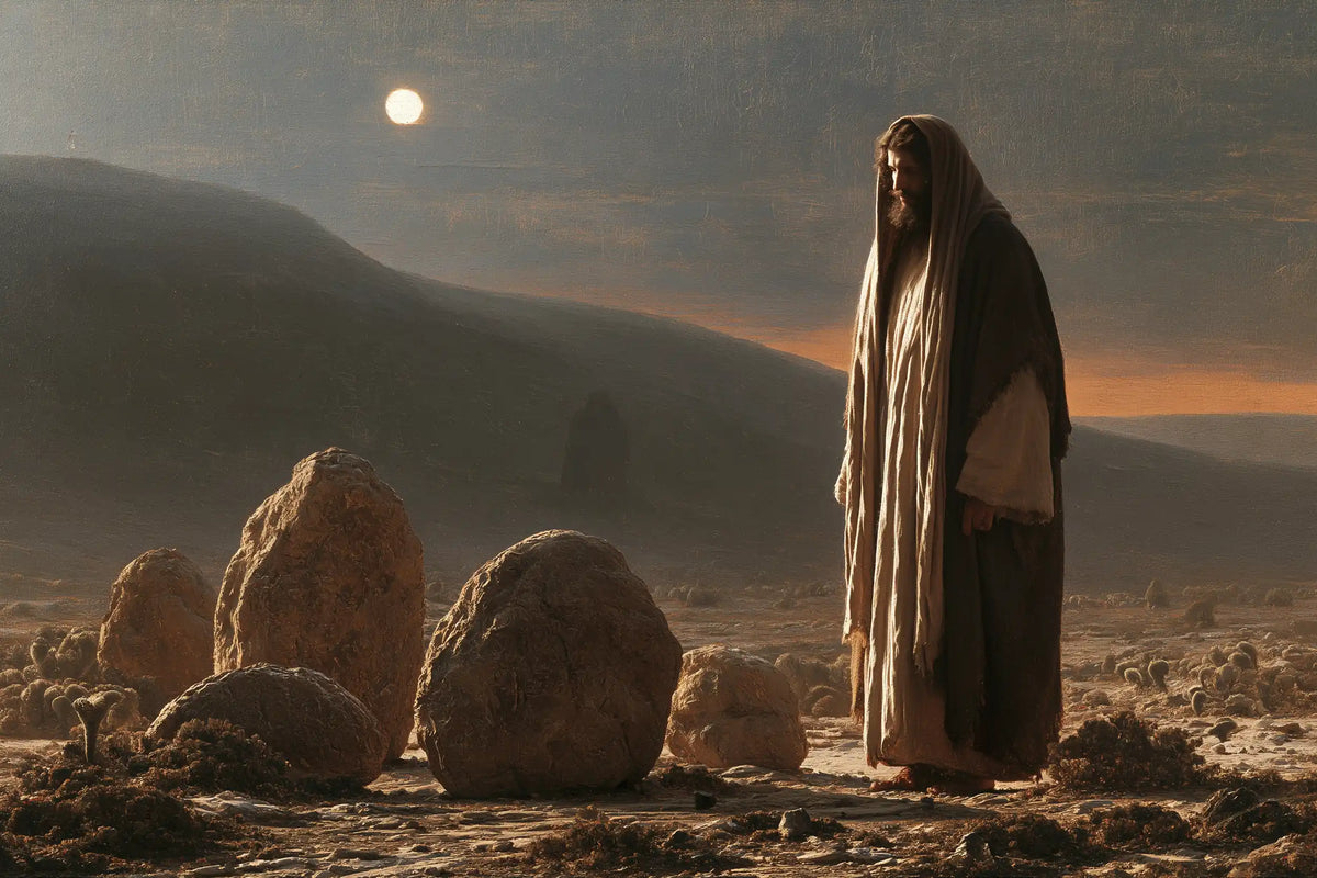 Jesus in the Desert — The Dark Veil before the Grey Stones