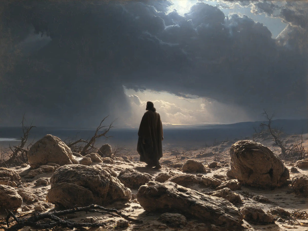 Jesus in the Desert — The Watcher before the Cloud Gate